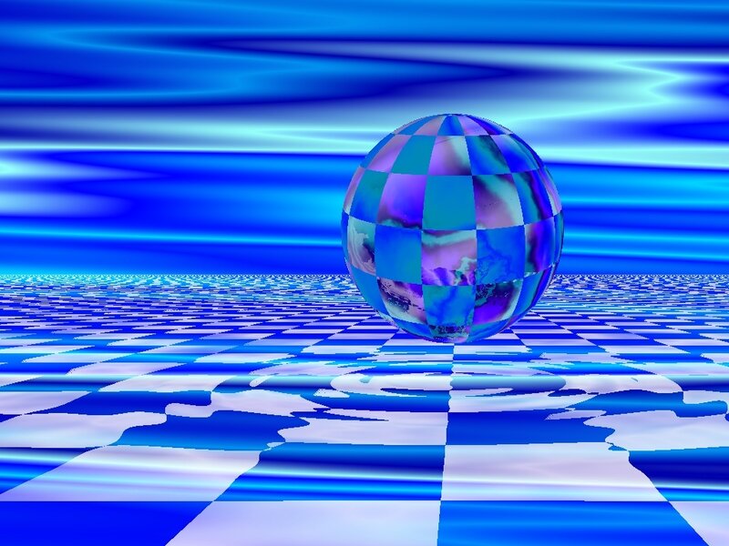 blue checkered sphere