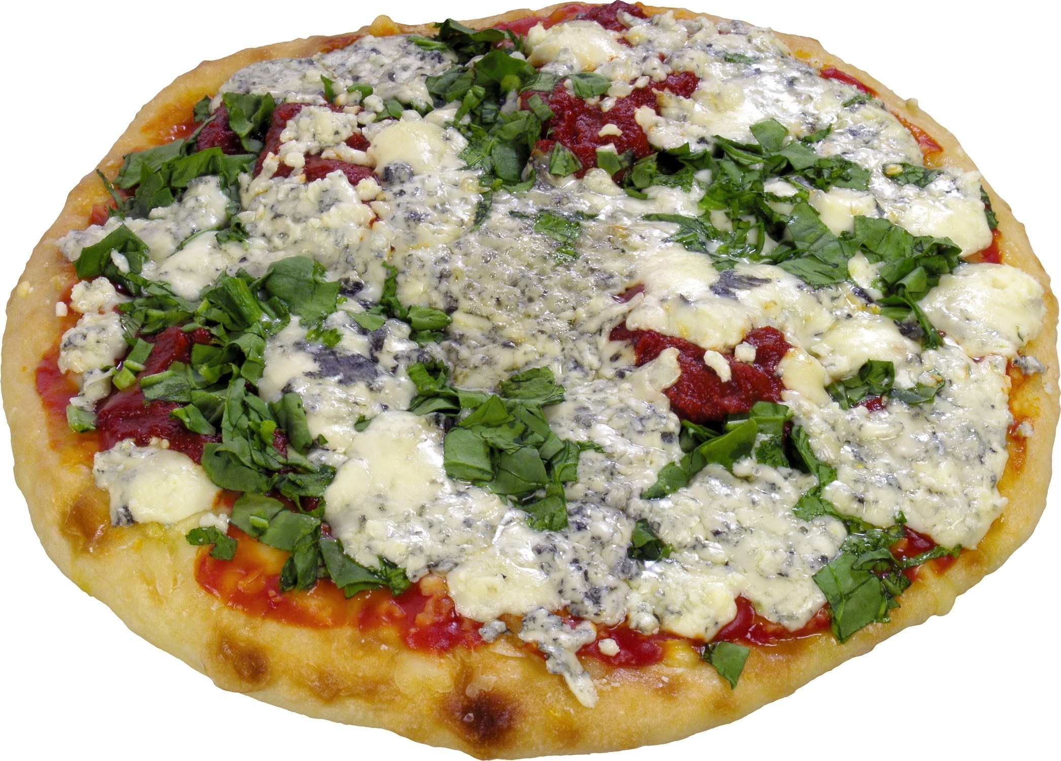 blue cheese and basil pizza