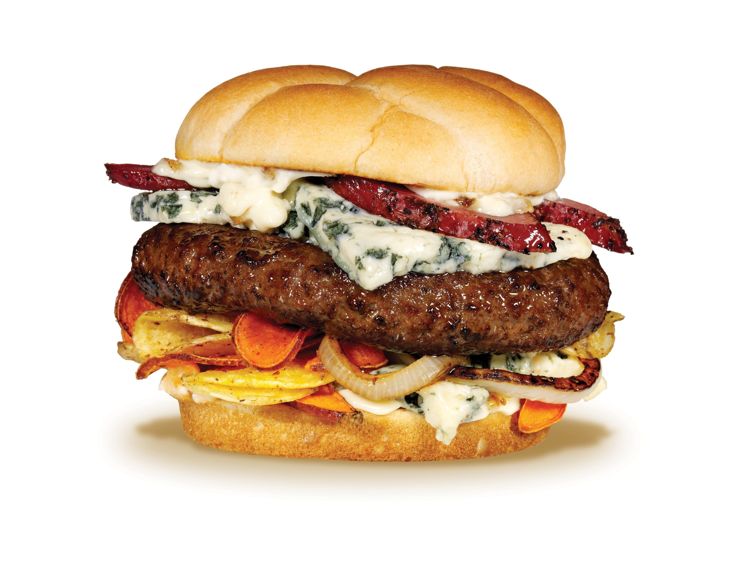 blue cheese burger with bacon