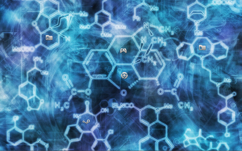 blue chemical structure background