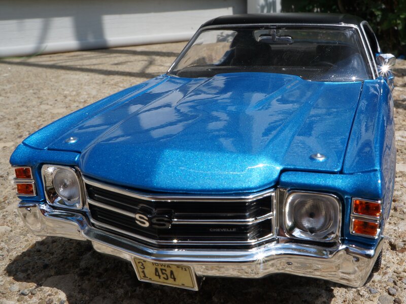 Blue Chevelle Model Car — Bright