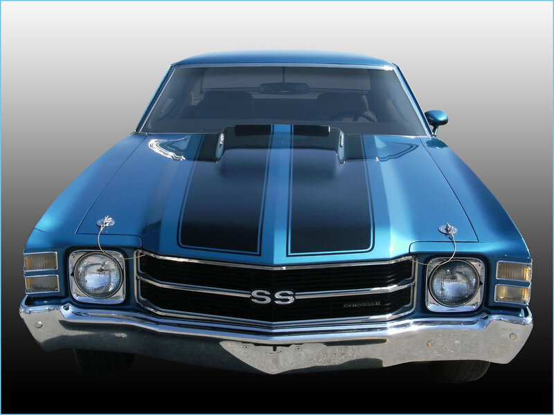 Blue Chevelle Ss Car — Dramatic