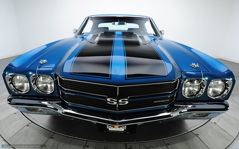 Blue Chevelle SS front view