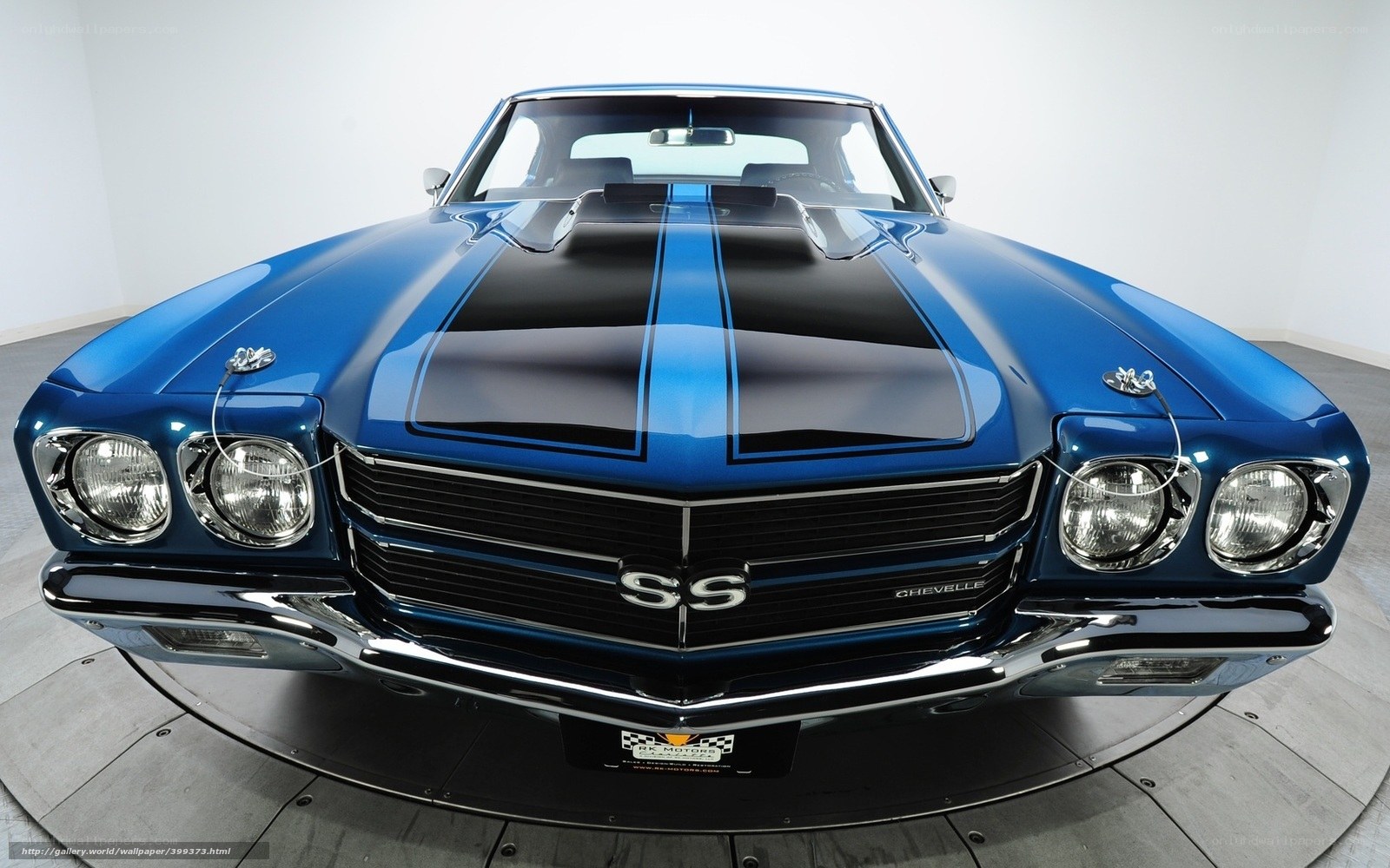 Blue Chevelle SS front view