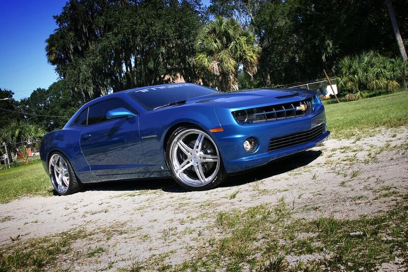 blue chevrolet camaro car