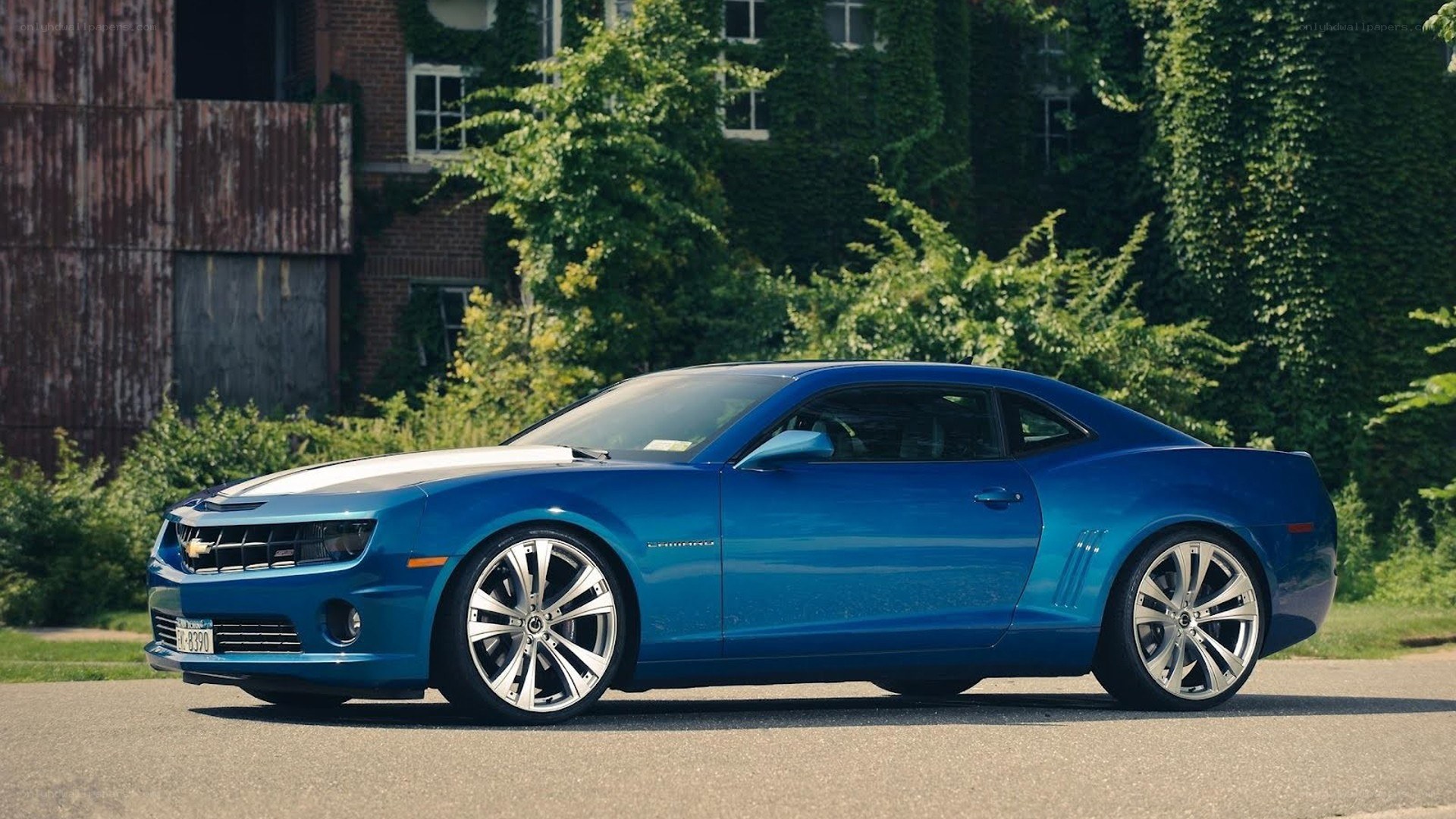 blue chevrolet camaro coupe