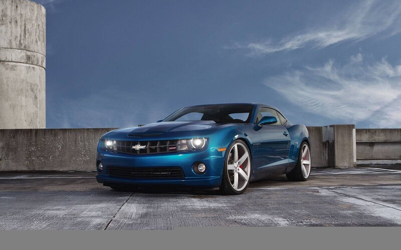 Blue Chevrolet Camaro — Dramatic, Afternoon, Photograph, Concrete Structure