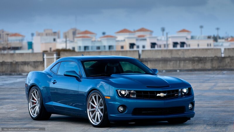 Blue Chevrolet Camaro — Dramatic, Photograph, Car