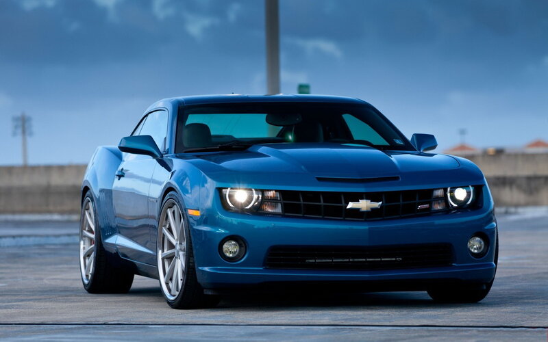 Blue Chevrolet Camaro — Dramatic, Sunset, Photograph, Car