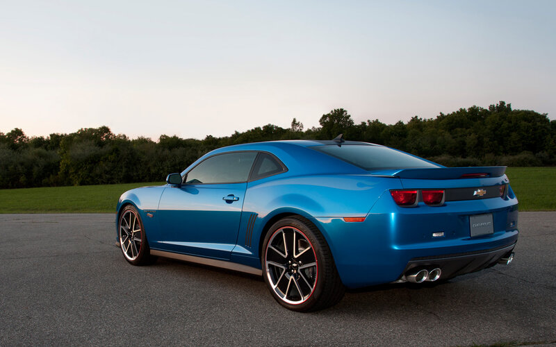 Blue Chevrolet Camaro — Serene, Sunset