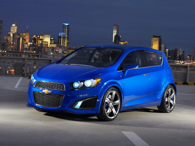 Blue Chevrolet car at night