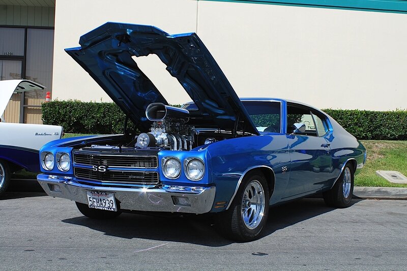 Blue Chevrolet Muscle Car — Showcasing
