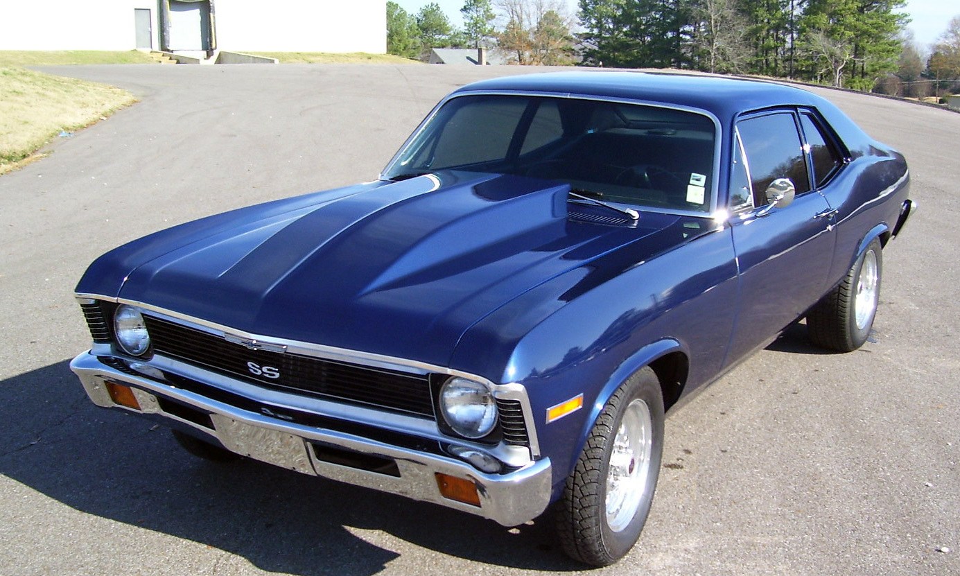 blue chevrolet nova ss