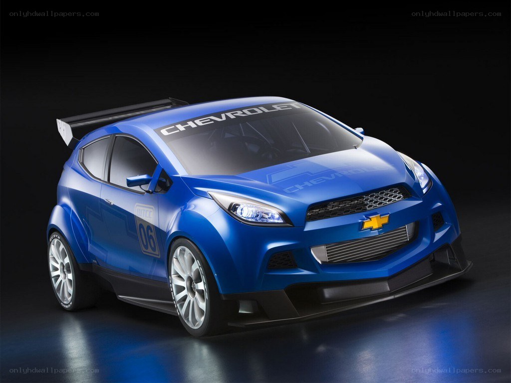 Blue Chevrolet racing car