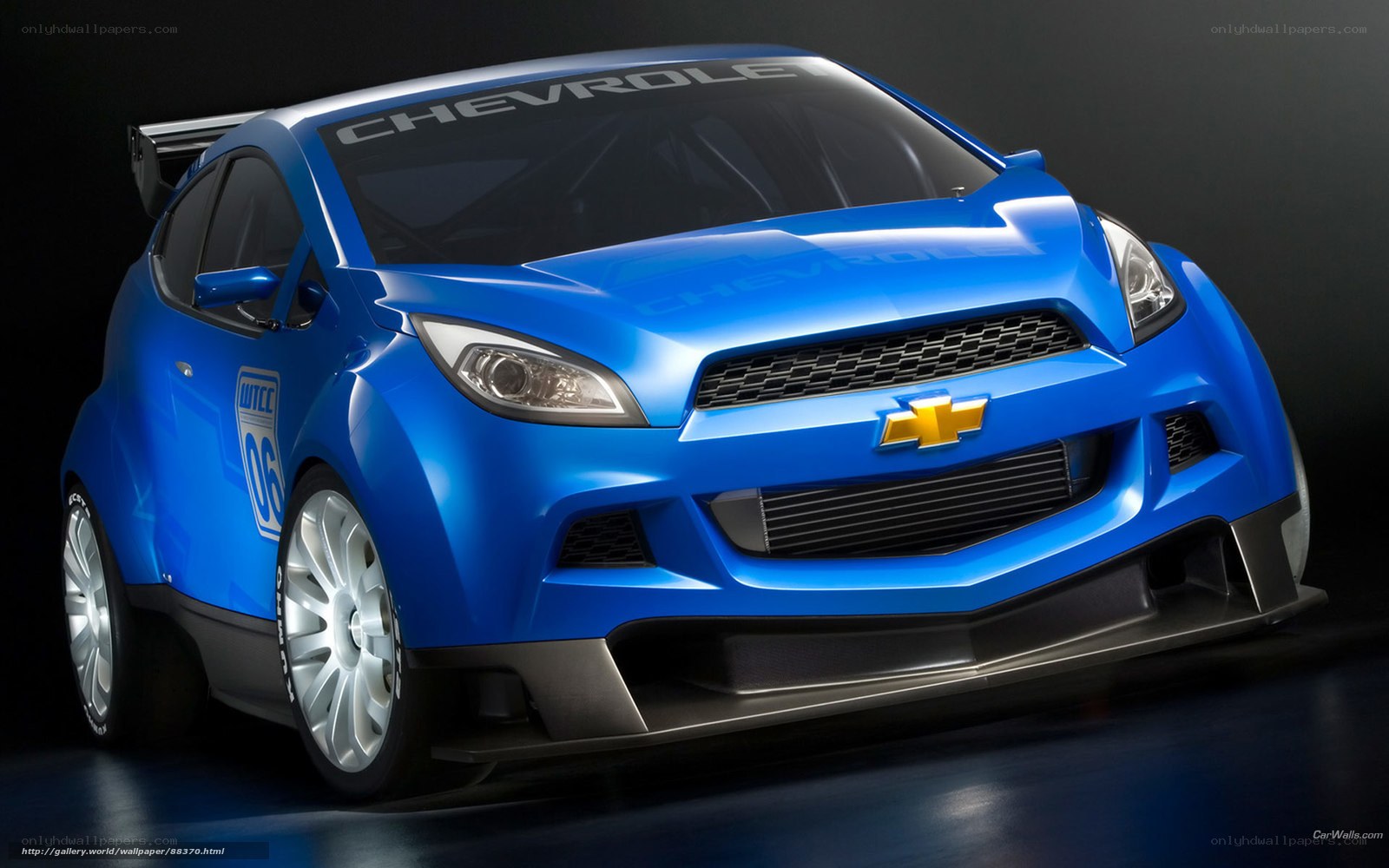 Blue Chevrolet racing car