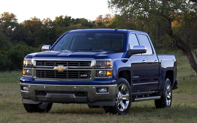Blue Chevrolet Silverado pickup truck