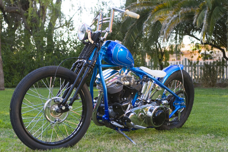 Blue Chopper Motorcycle — Serene