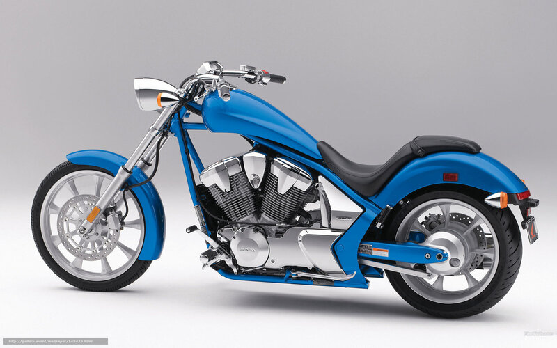 Blue Chopper-style Motorcycle