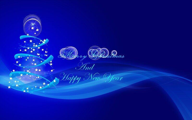 blue christmas greeting