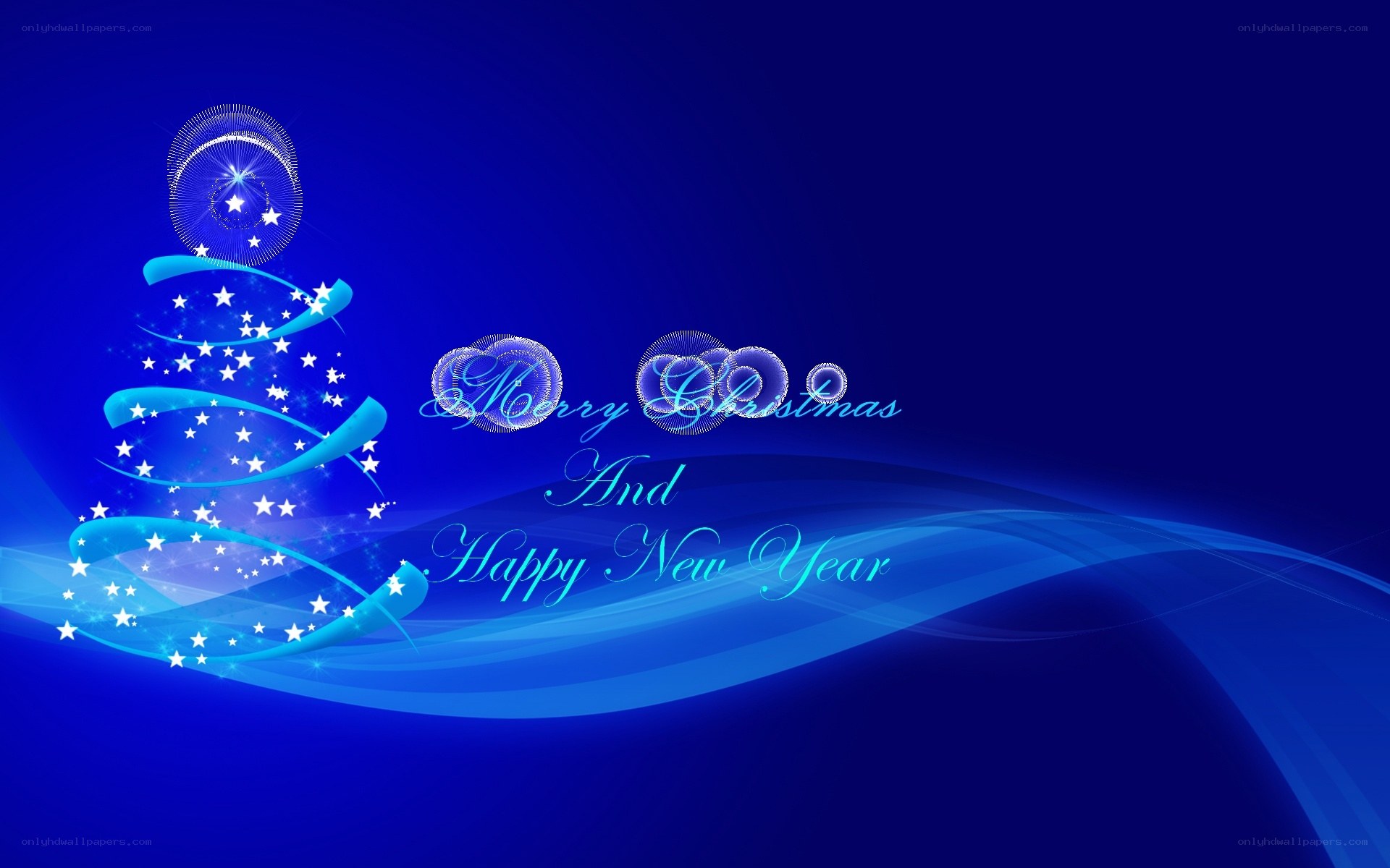 blue christmas greeting