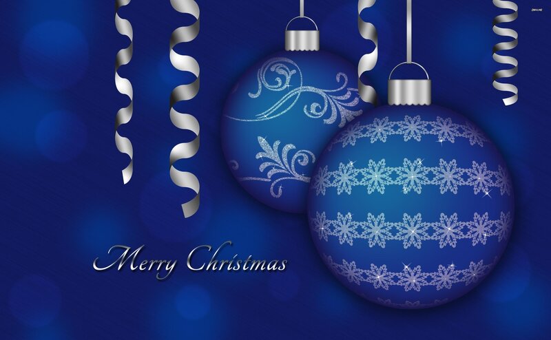 blue christmas ornaments