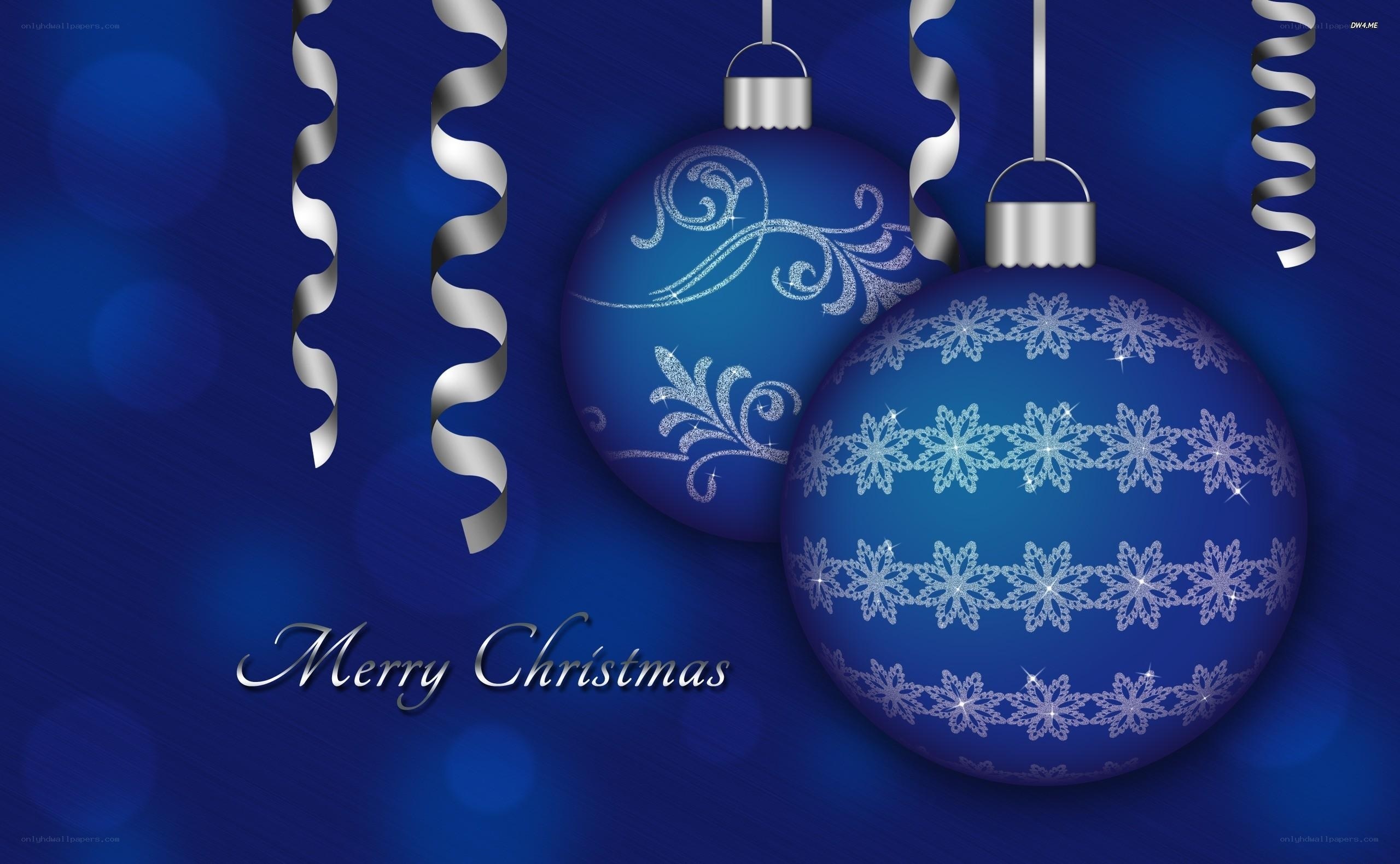 blue christmas ornaments