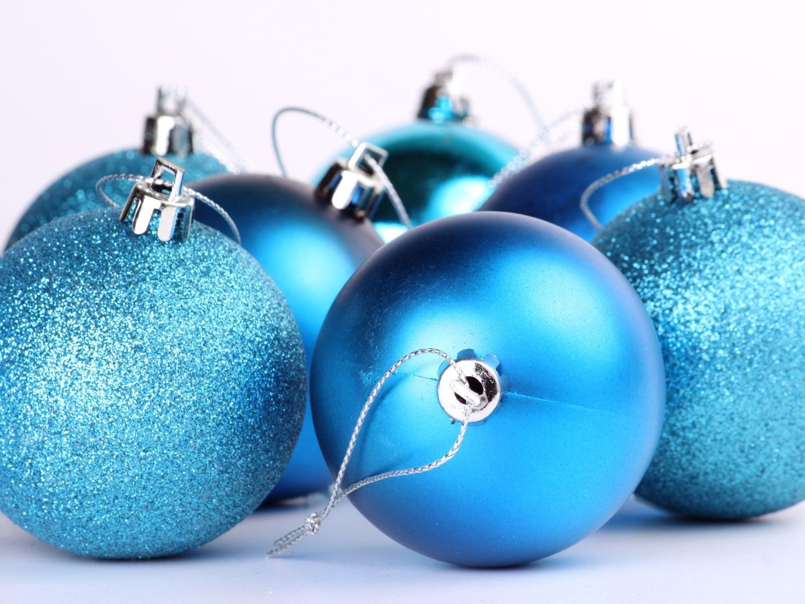 blue christmas ornaments