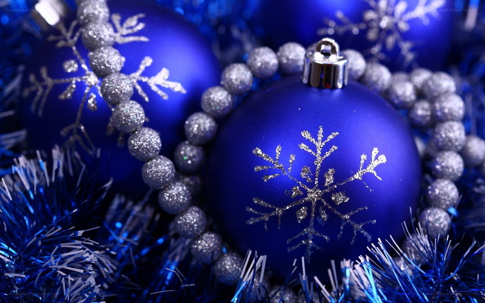 blue christmas ornaments