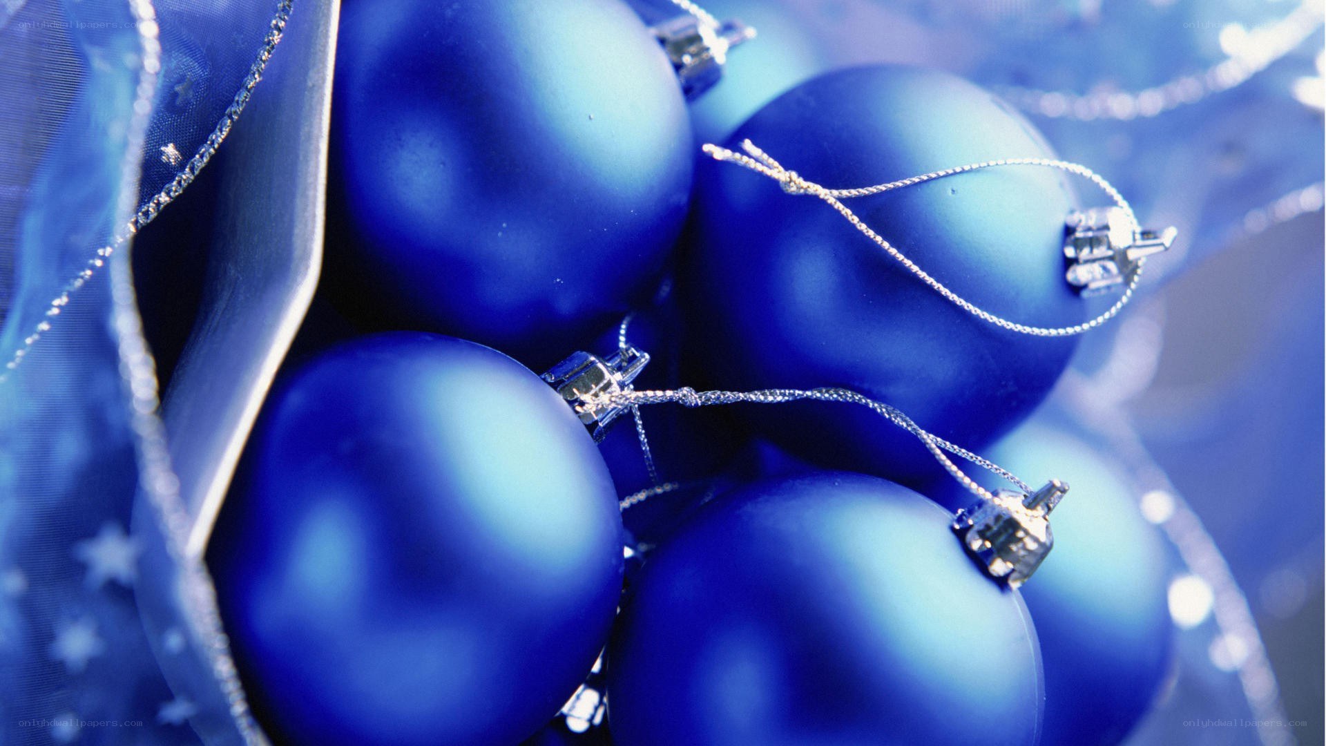 blue christmas ornaments