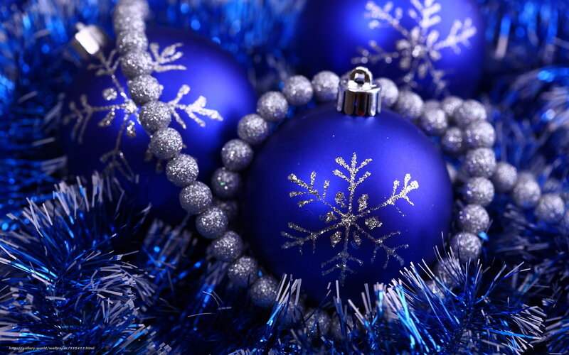 blue christmas ornaments
