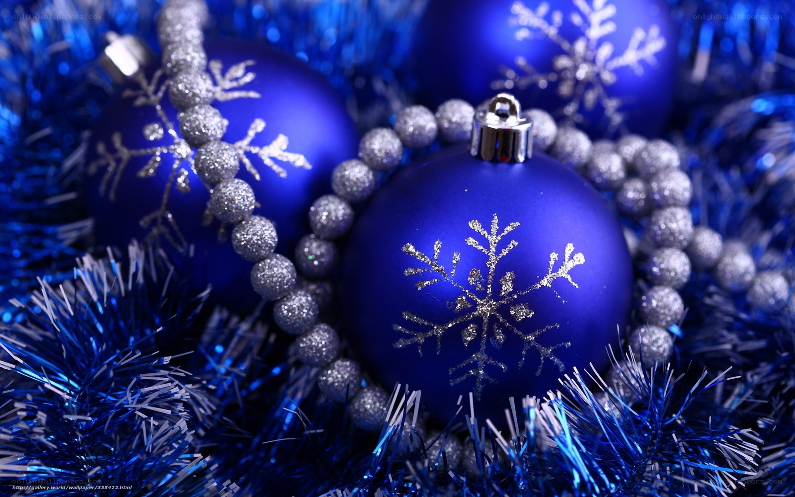 blue christmas ornaments