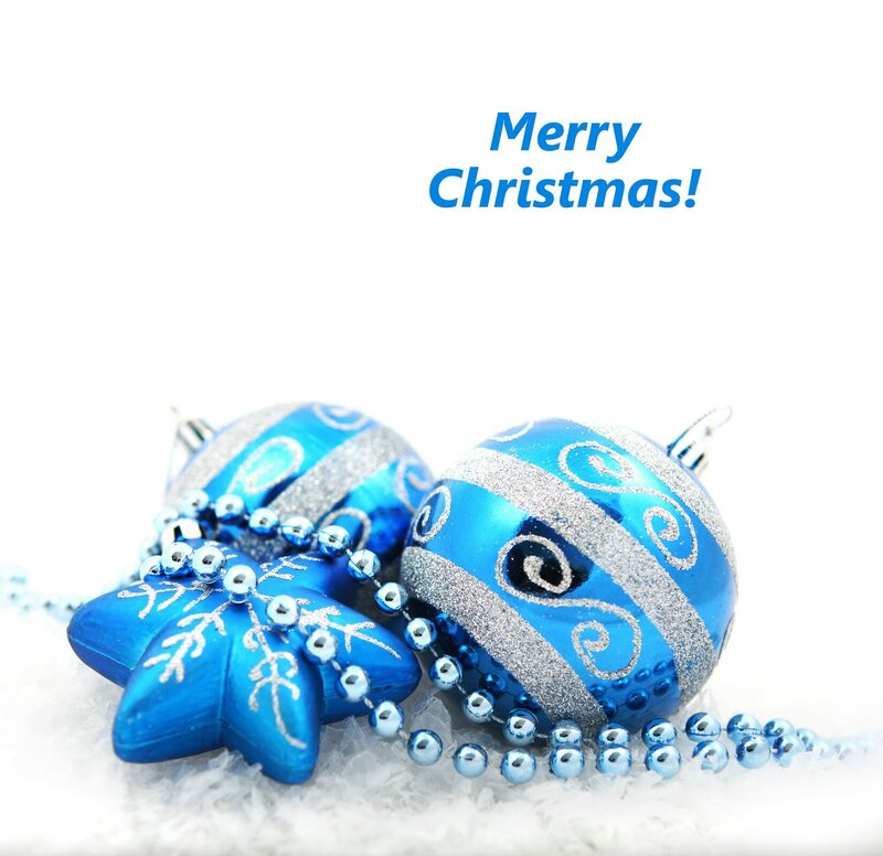 Blue Christmas Ornaments — Festive, Winter, Photograph
