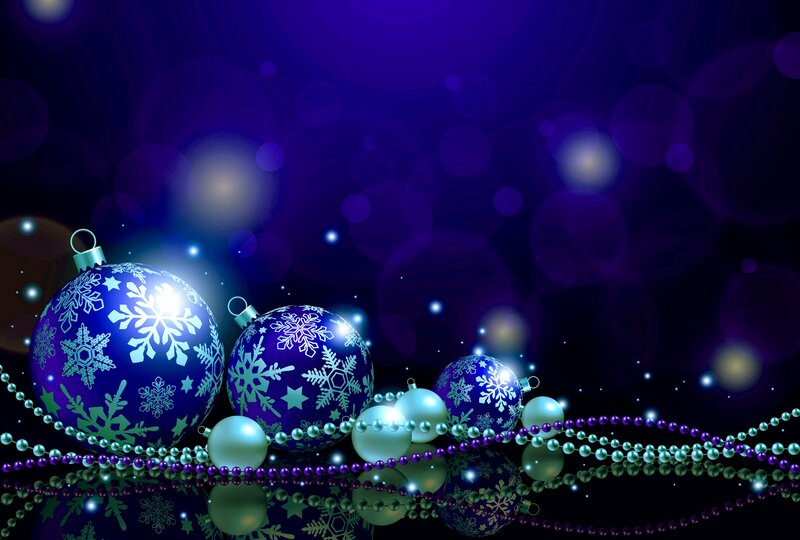 Blue Christmas Ornaments — Purple