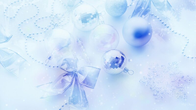 Blue Christmas Ornaments — White, Festive