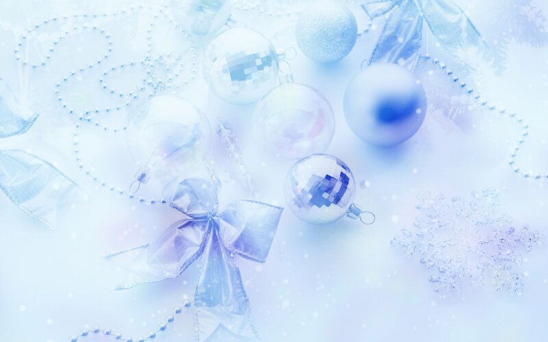 Blue Christmas Ornaments — White