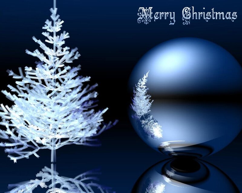 Blue Christmas tree and ornament