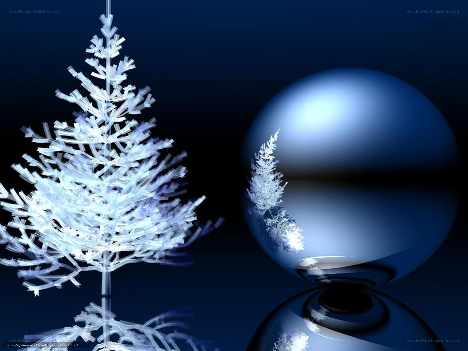 Blue Christmas tree and sphere