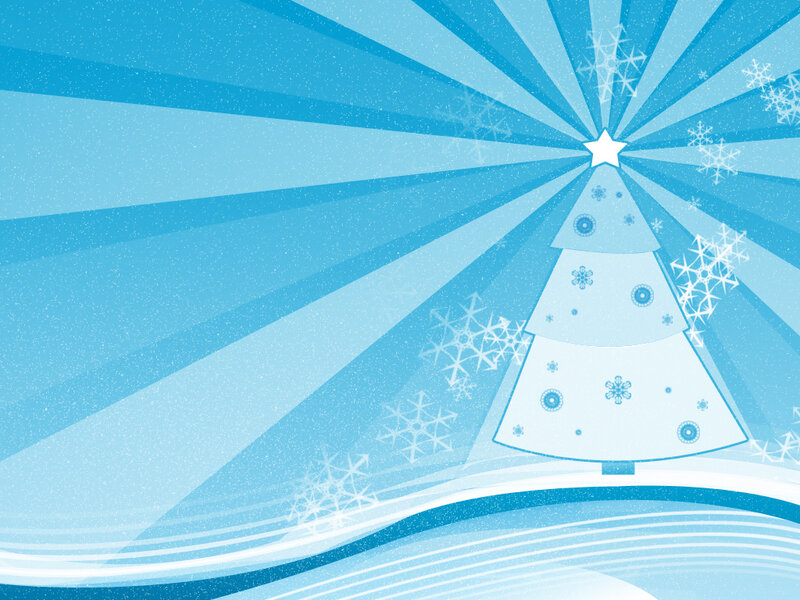 blue christmas tree background