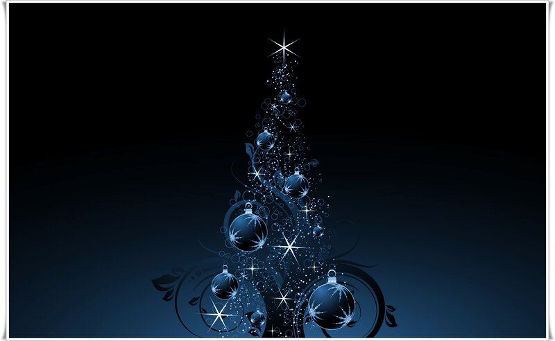 Blue Christmas Tree — Black