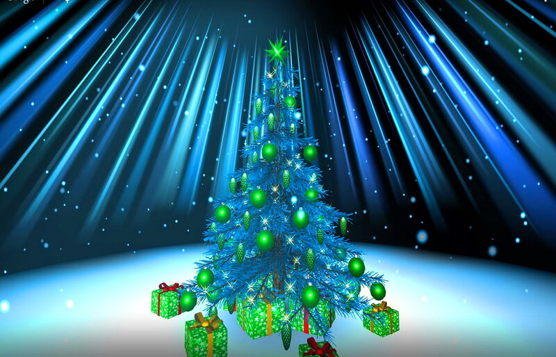 Blue Christmas Tree — Festive, Winter, 3d Render