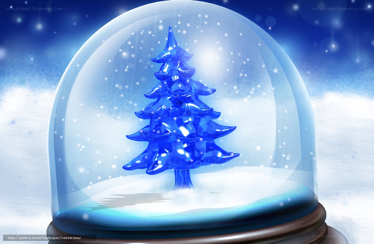 Blue Christmas tree snow globe