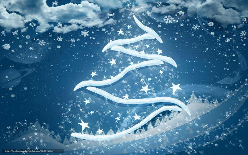 Blue Christmas tree wallpaper
