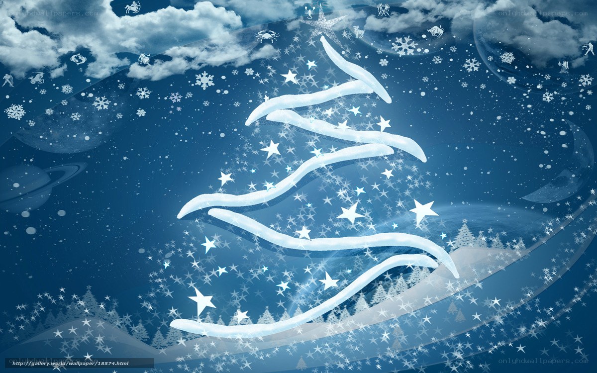 Blue Christmas tree wallpaper