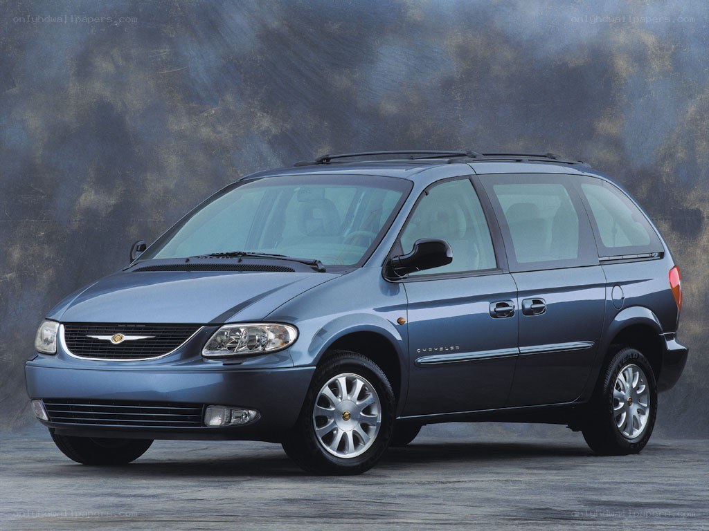 blue chrysler minivan