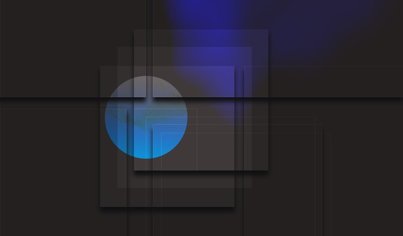 Blue Circle in Dark Squares