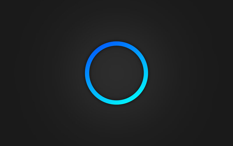 blue circle on dark background