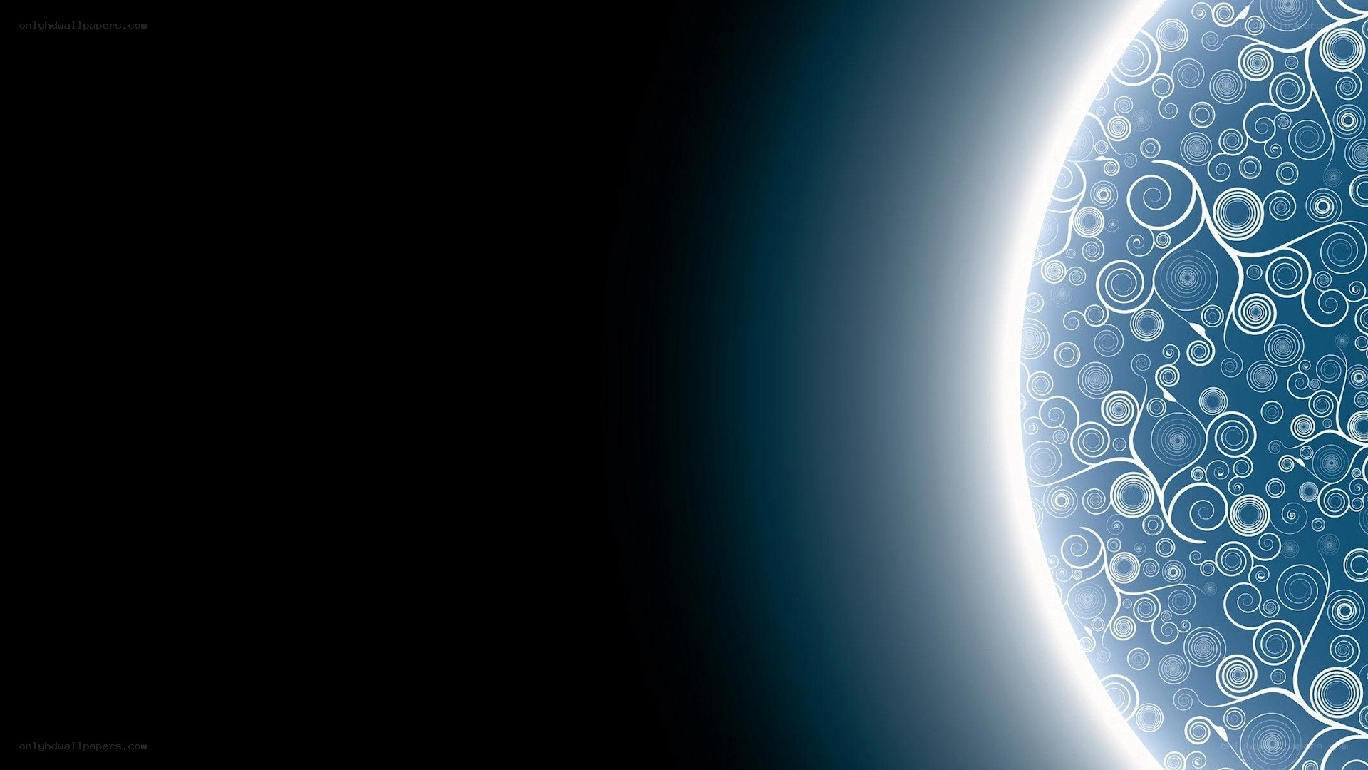 blue circle with white swirls