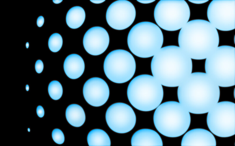 blue circles on black background
