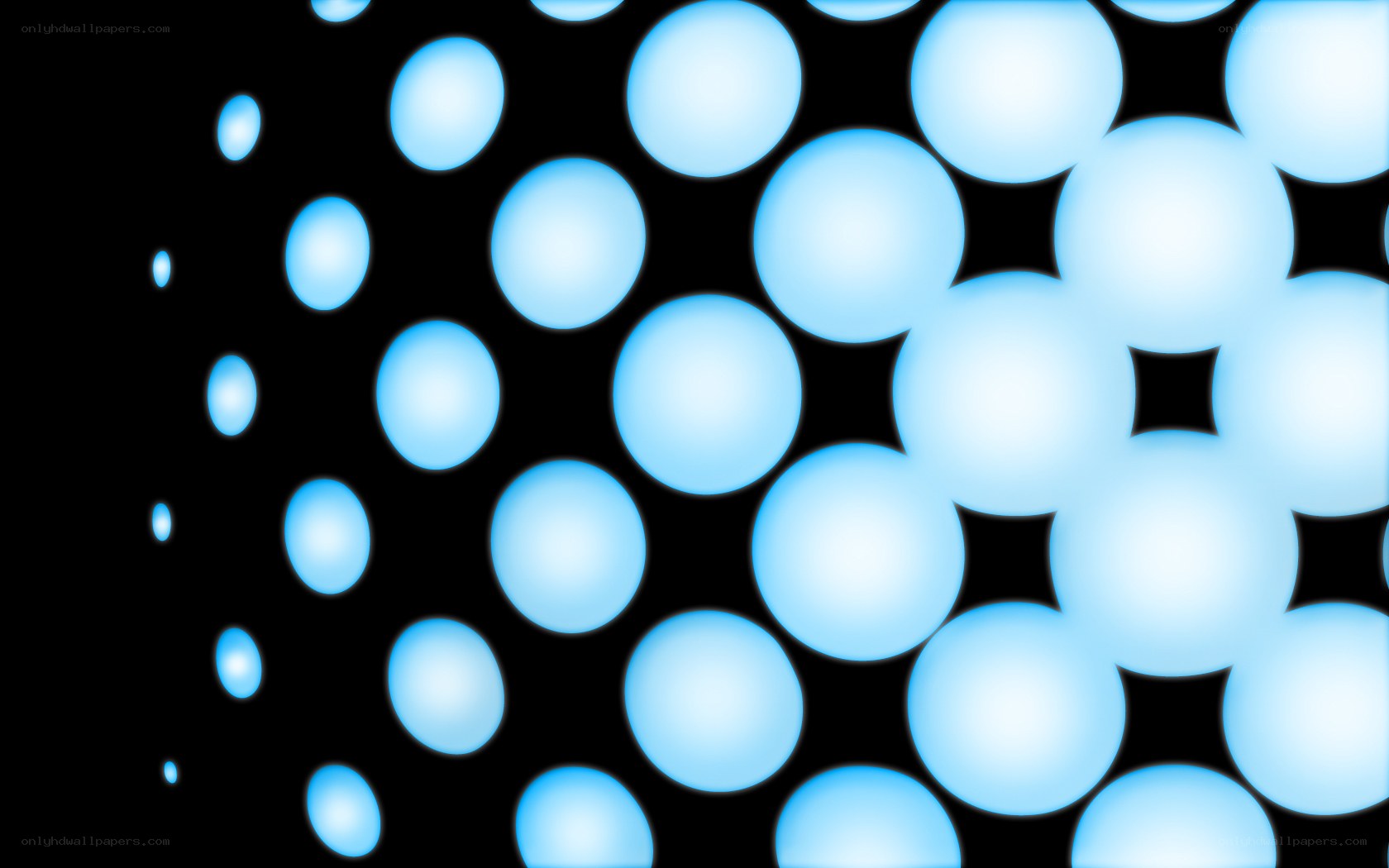 blue circles on black background