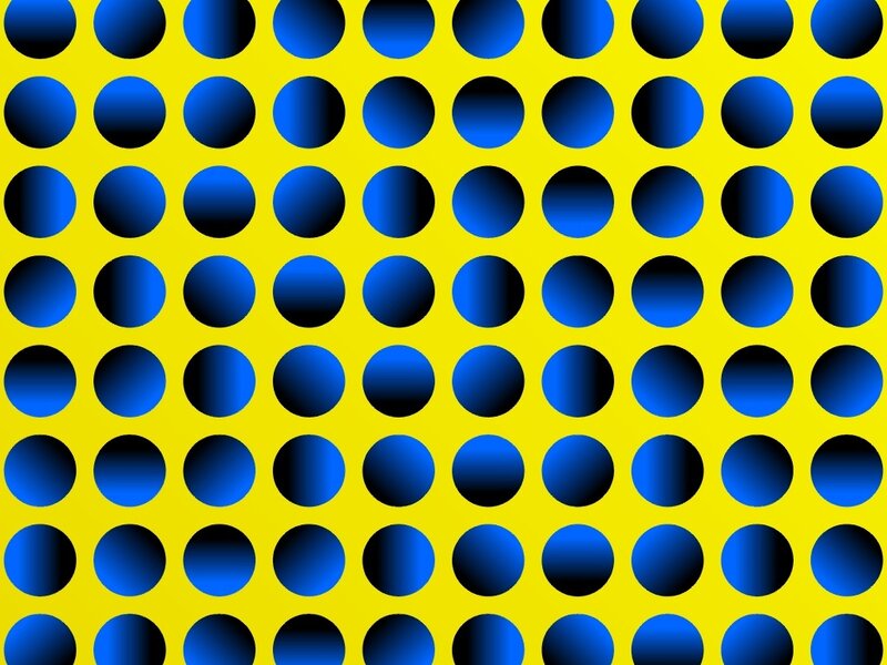 Blue circles on yellow background